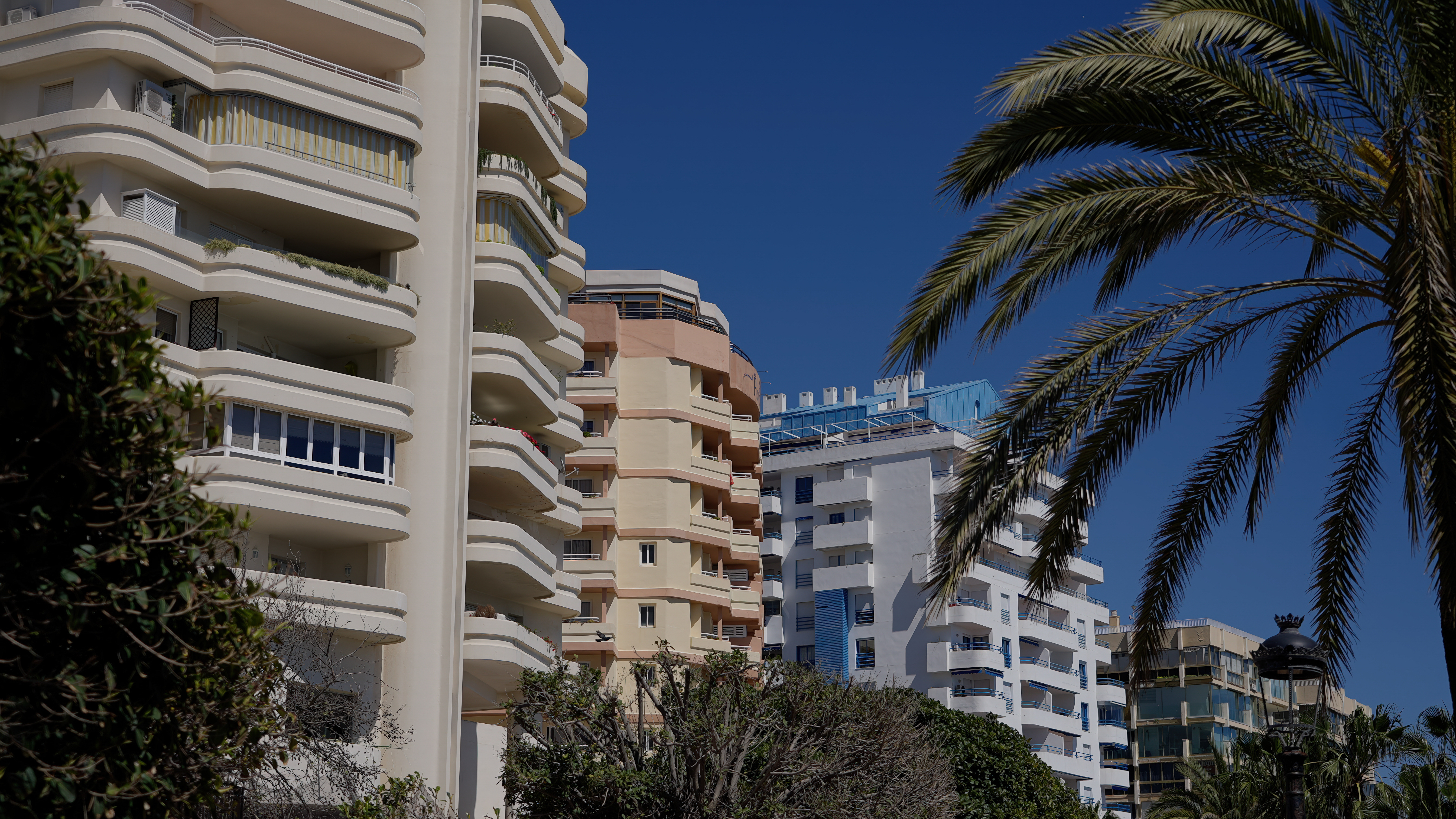 Residential apartment buildings on the Costa del Sol.